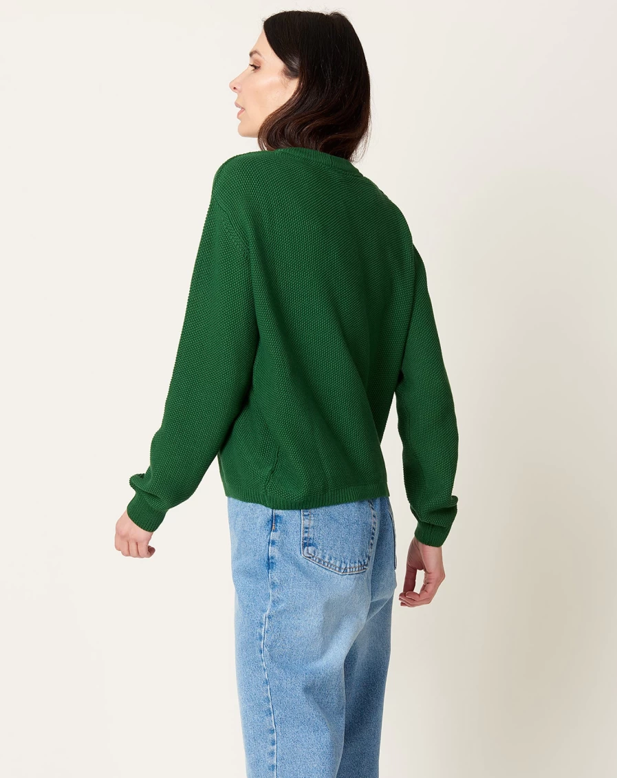 Kowtow Escape Crew Organic Cotton Sweatshirt - Sustainable Evergreen Pullover