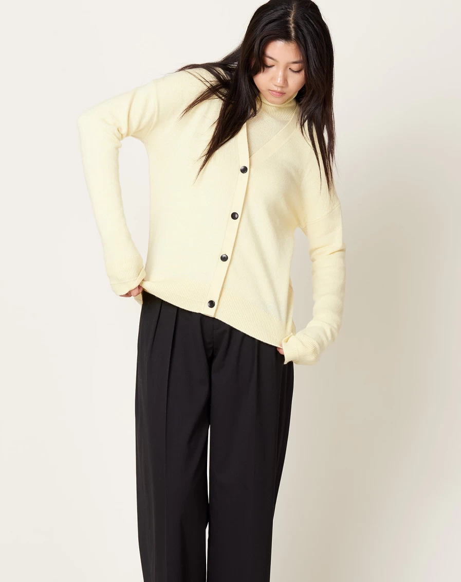 Maria McManus Lemonade Featherweight Boyfriend Cardigan - Lightweight Women's Knit Sweater