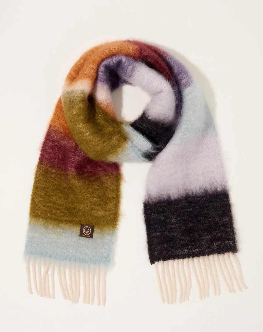 Mantas Ezcaray Lavender Rust Silk Scarf – Matisse-Inspired Foulard