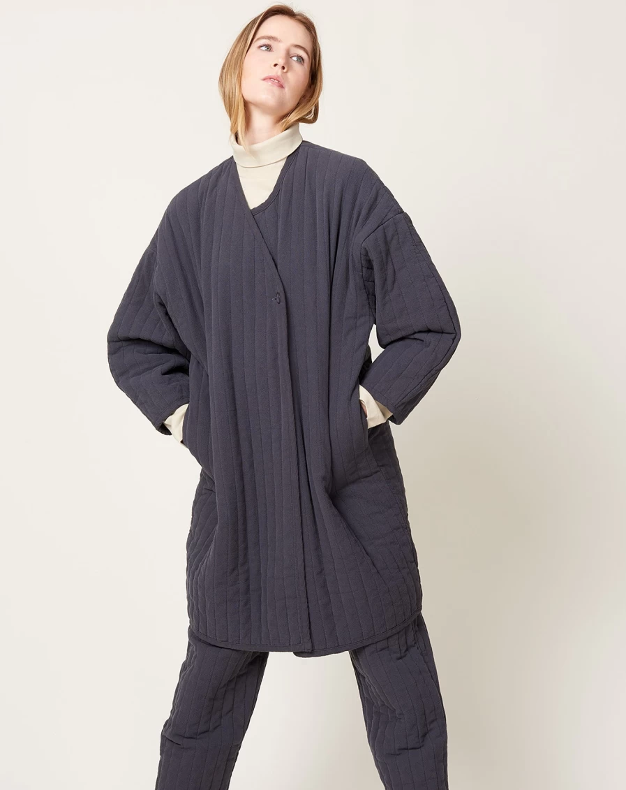 Black Crane Dark Navy Quilted Jacket - Lightweight Insulated Outerwear for Men & Women