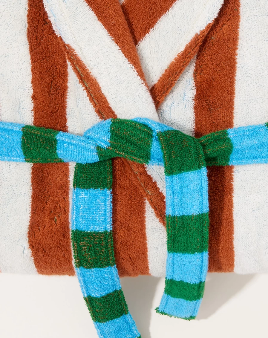 Dusen Dusen Field Stripe Bathrobe - Soft Cotton Robe for Men & Women