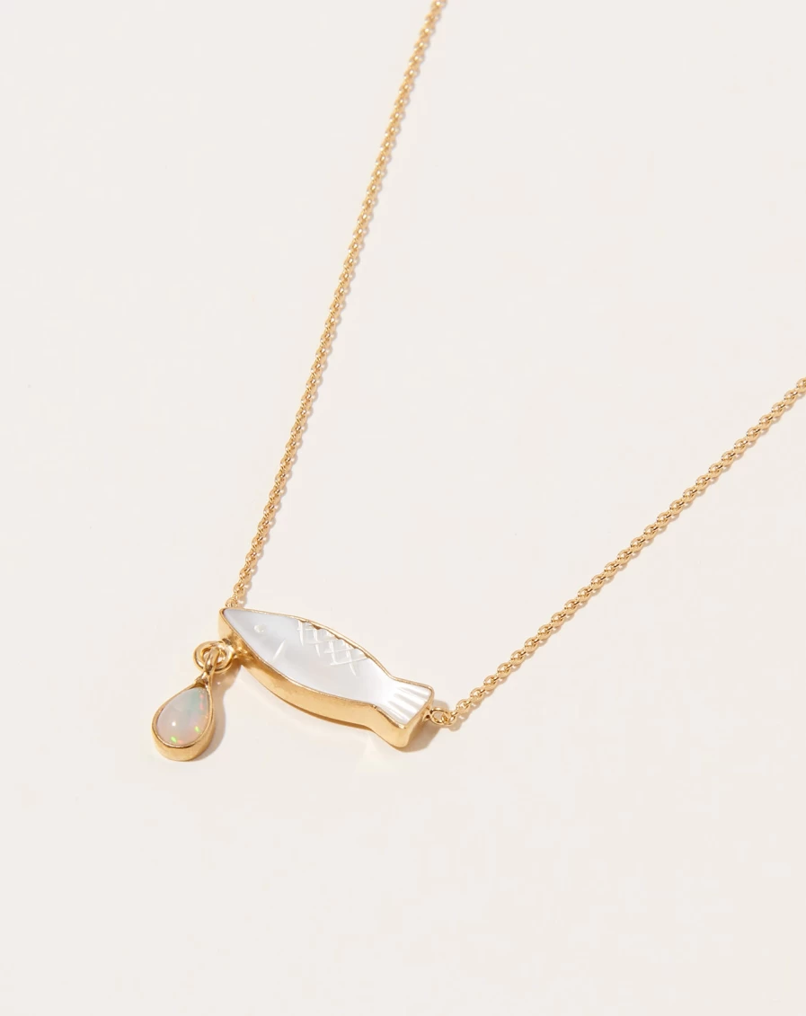 "Grainne Morton Unique Fish Charm Necklace – Handcrafted Artistic Jewelry"
