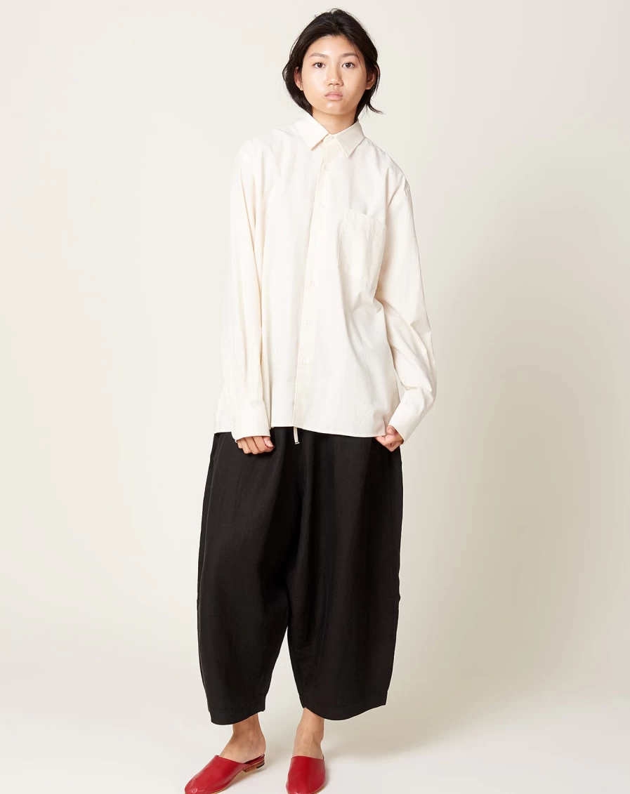 Baserange Lane Shirt - Organic Cotton Oversized Button-Down Shirt for Women