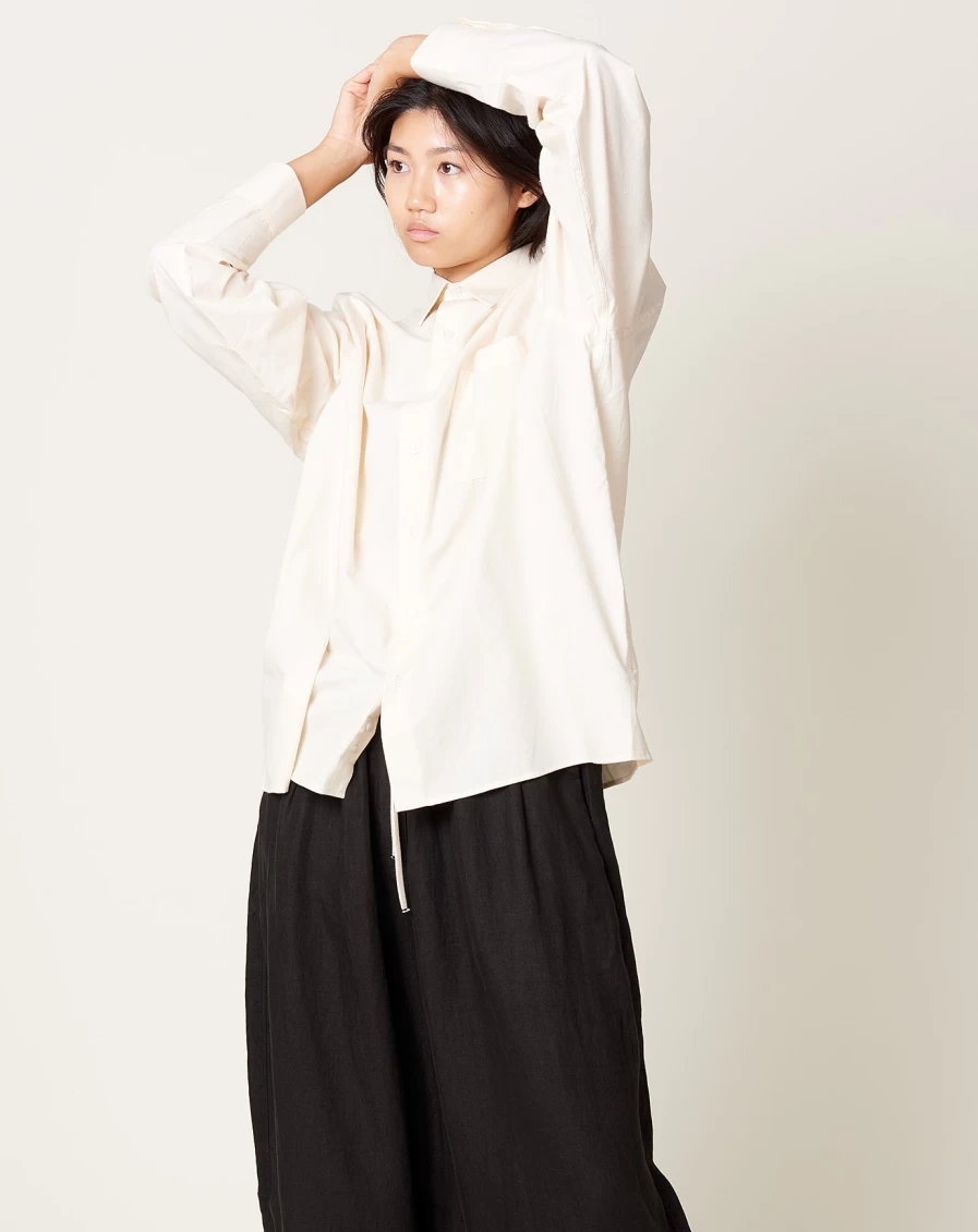 Baserange Lane Shirt - Organic Cotton Oversized Button-Down Shirt for Women