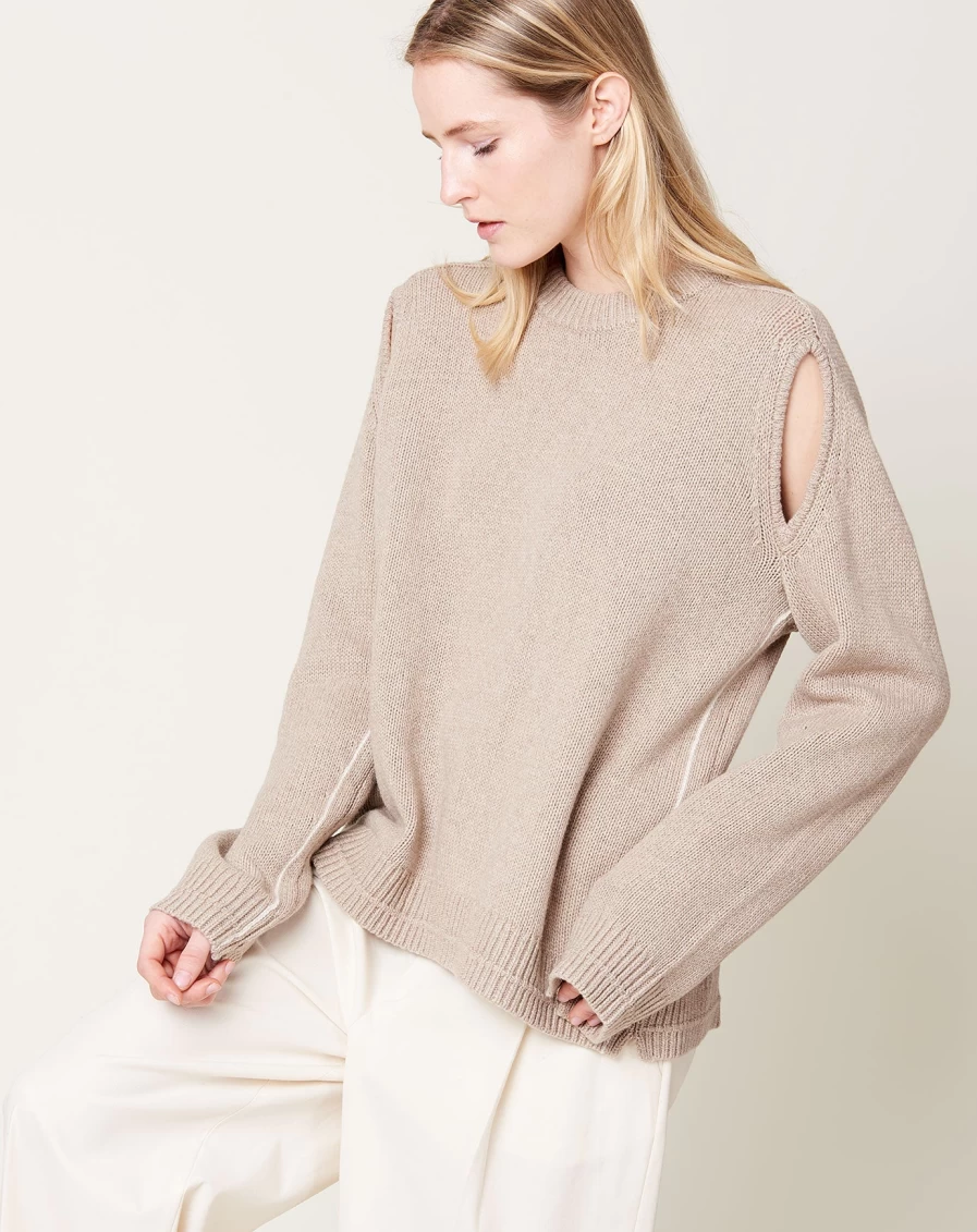 Maria McManus Stone Washed Oversized Tear Drop Crewneck Sweatshirt