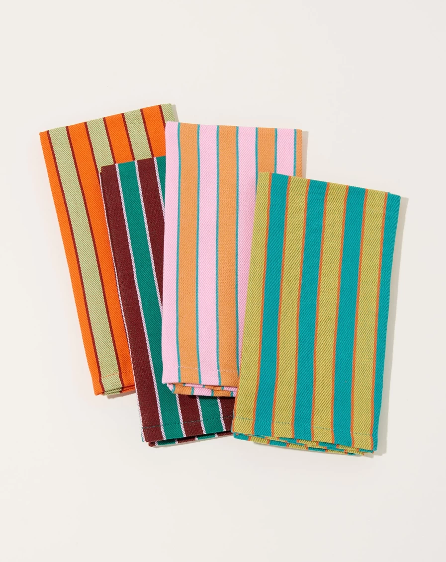 "Dusen Dusen Stripe Napkin In Pesto Green - Stylish Kitchen & Dining Linens"