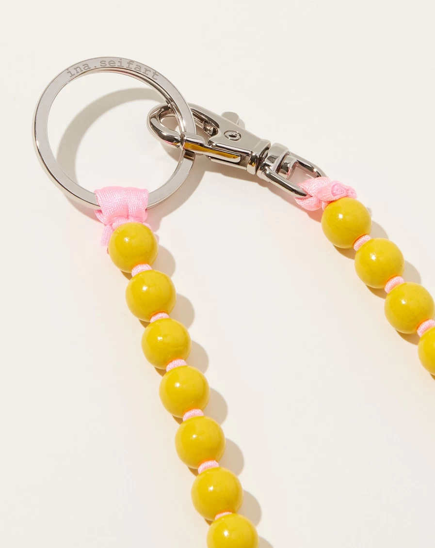 Ina Seifart Perlen Long Yellow Rose Gold Key Holder - Elegant Keychain