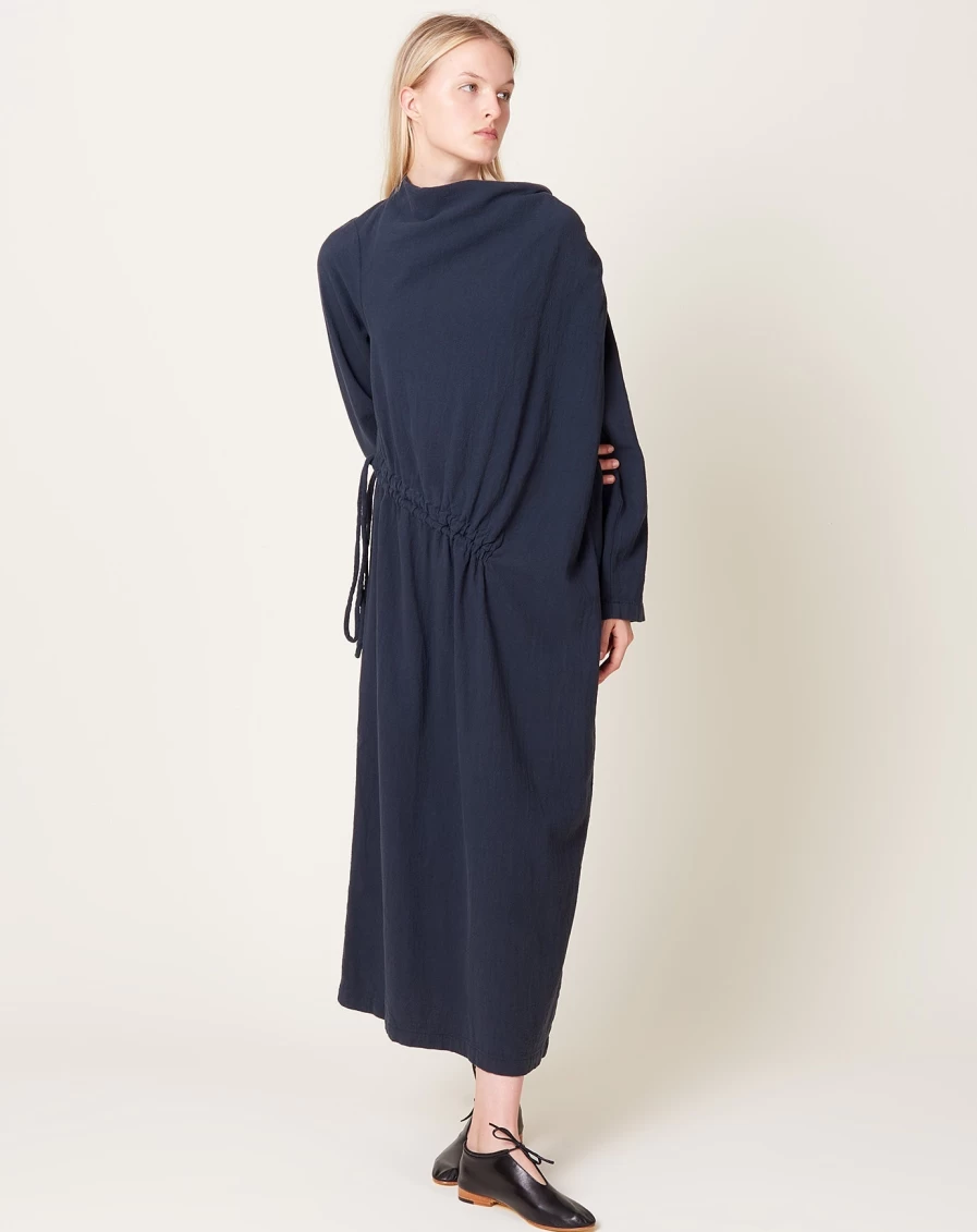 Black Crane Dark Navy Ruched Bodycon Dress for Women
