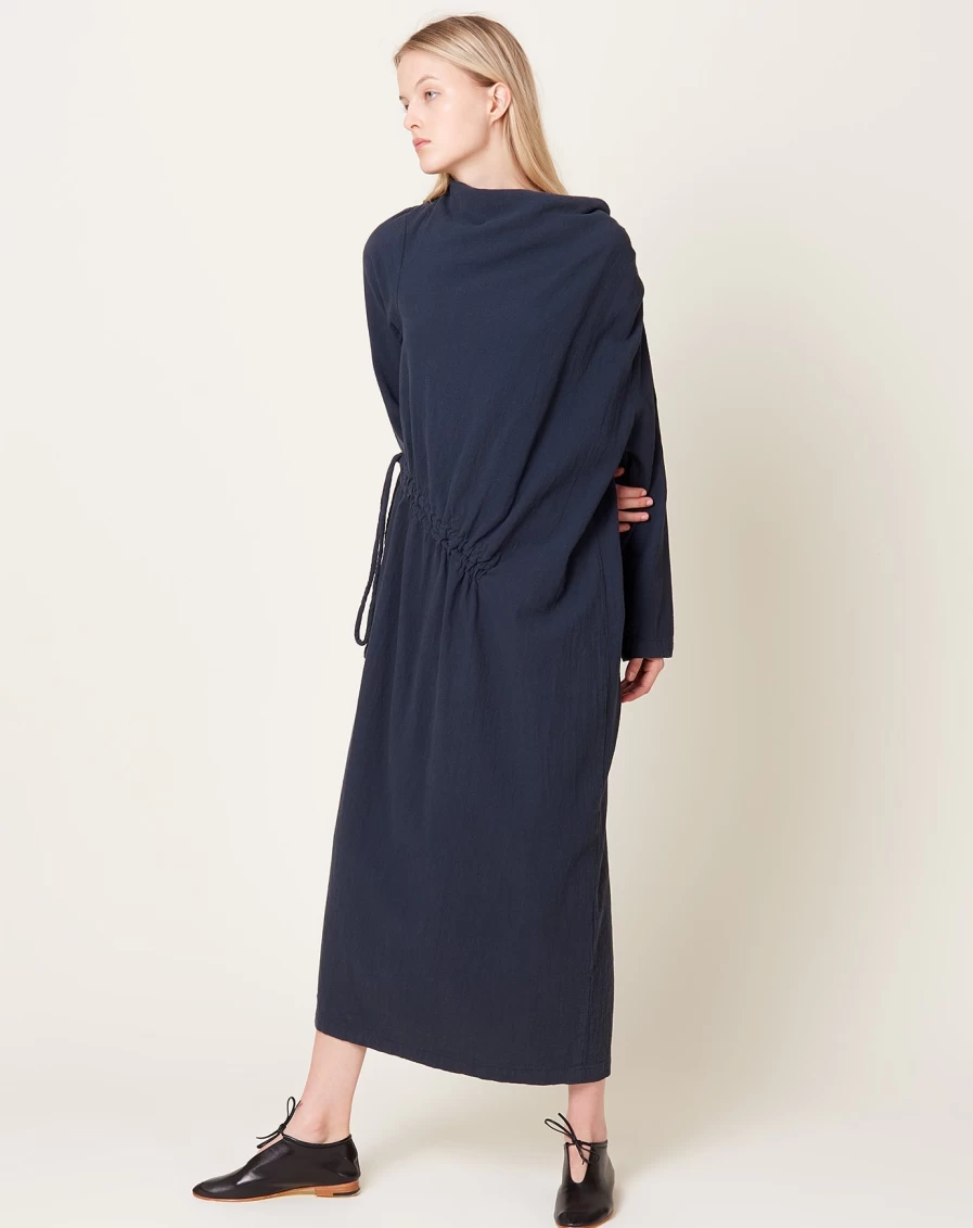 Black Crane Dark Navy Ruched Bodycon Dress for Women