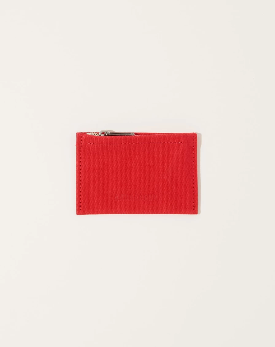 Amiacalva Red Washed Canvas Pouch - Durable & Stylish Carry Bag