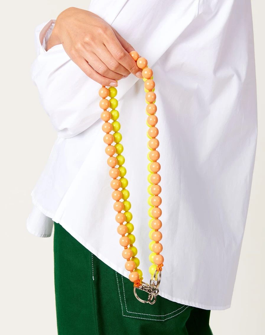 Ina Seifart Big Perlen Long Key Holder - Peach & Orange Elegant Keychain