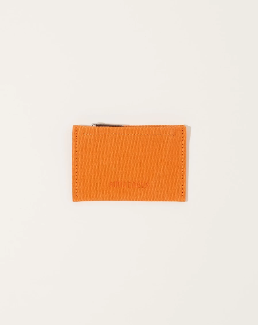 Amiacalva Orange Washed Canvas Pouch - Durable & Stylish Storage Bag