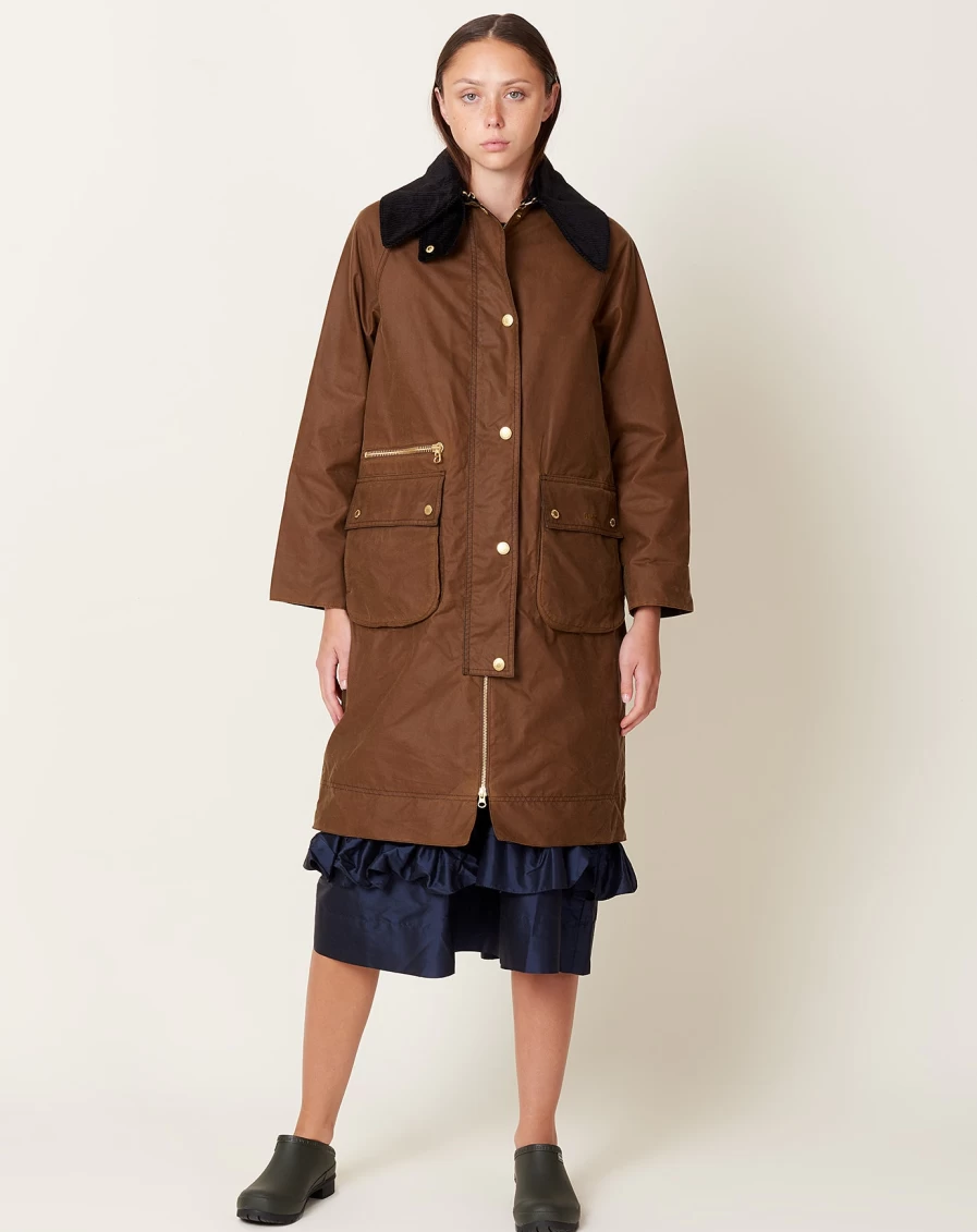 Barbour Waxed Cotton Jacket in Tan - Classic Townfield Style Waterproof Coat