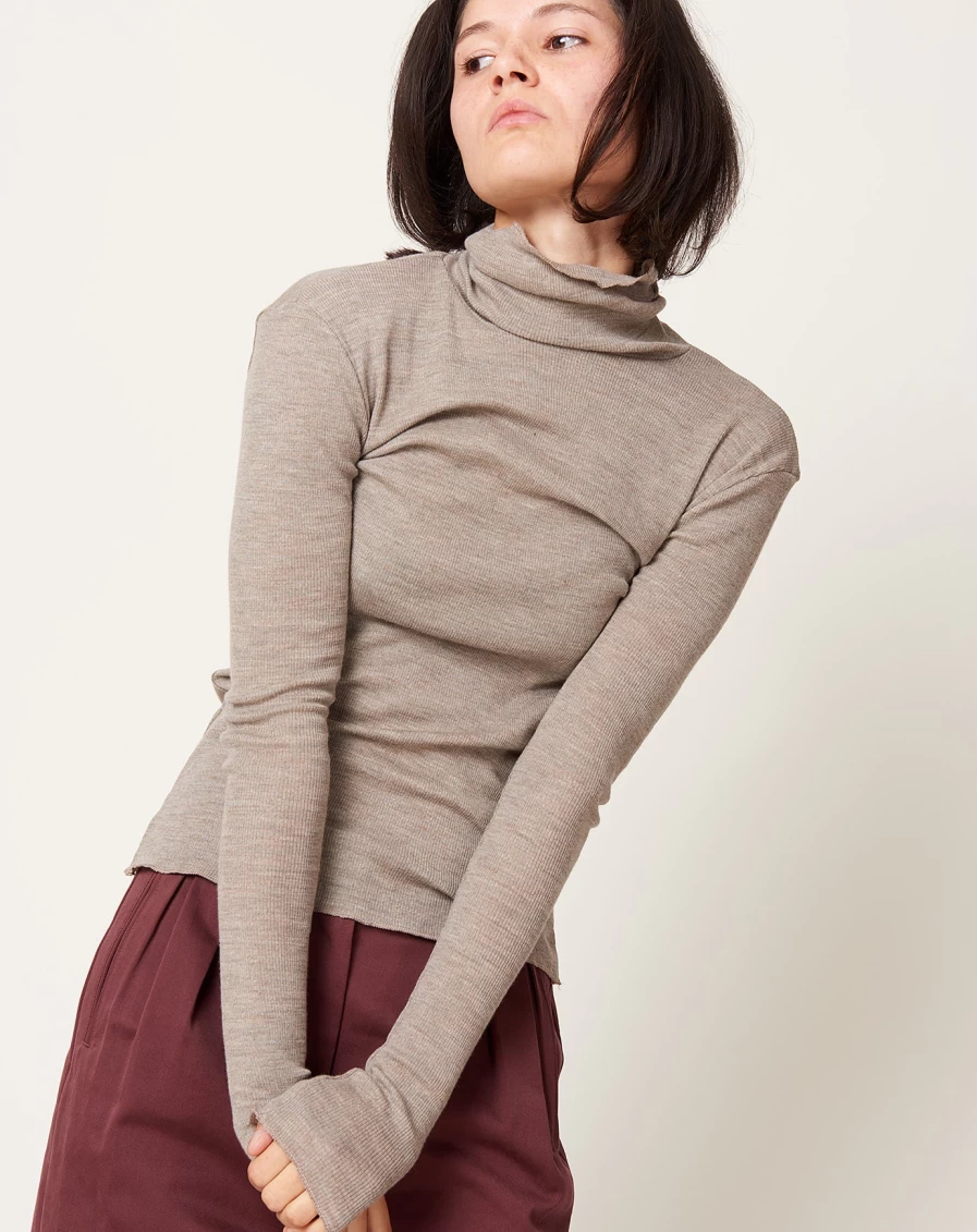 Skall Studio Amy Brown Turtleneck Sweater Women's Eco-Friendly Knit Top
