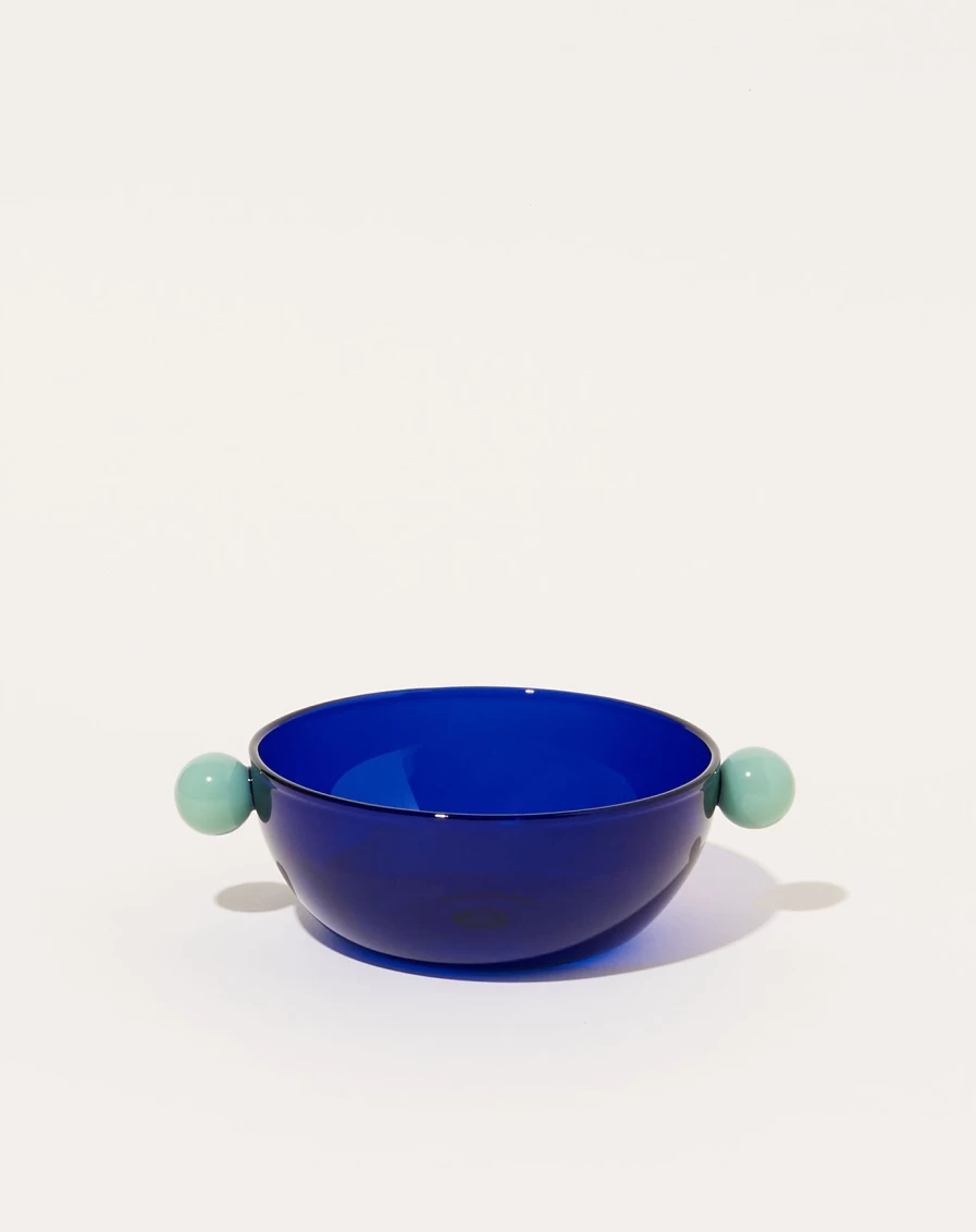 "Maison Balzac Dotdot Bowl – Handcrafted Indigo Ceramic Serving Bowl"
