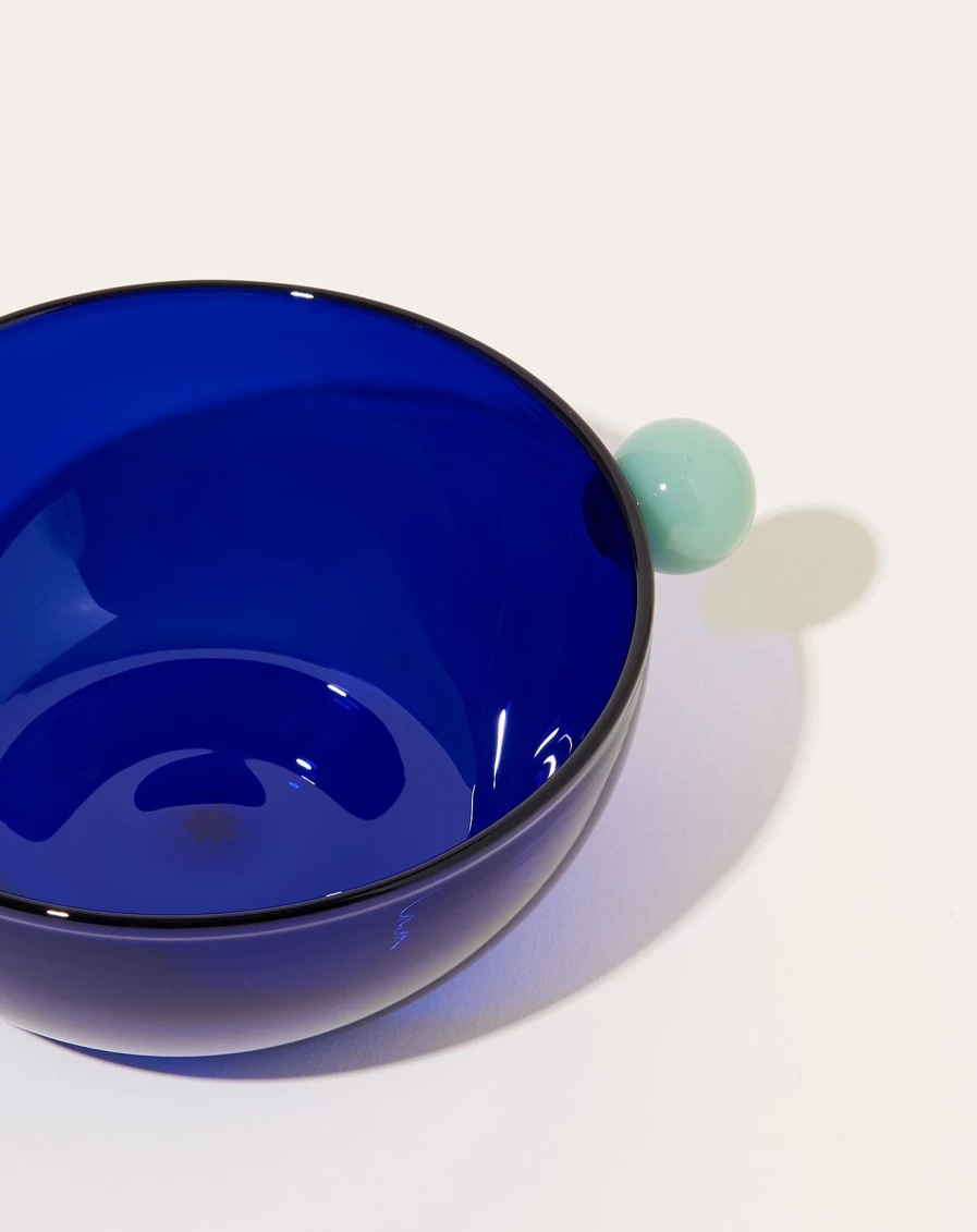 "Maison Balzac Dotdot Bowl – Handcrafted Indigo Ceramic Serving Bowl"