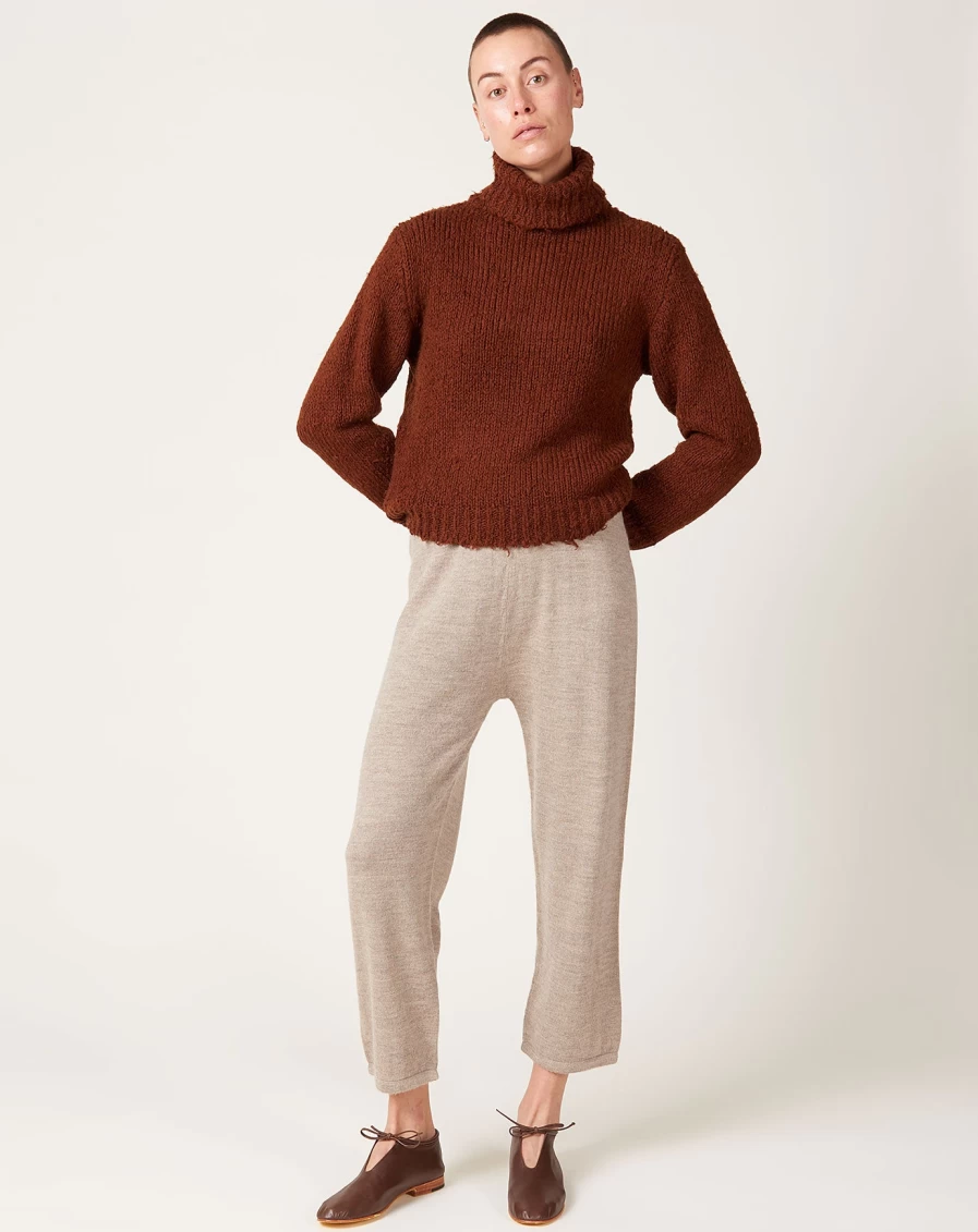Caron Callahan Nadia Tobacco Turtleneck Sweater Women's Knit Top