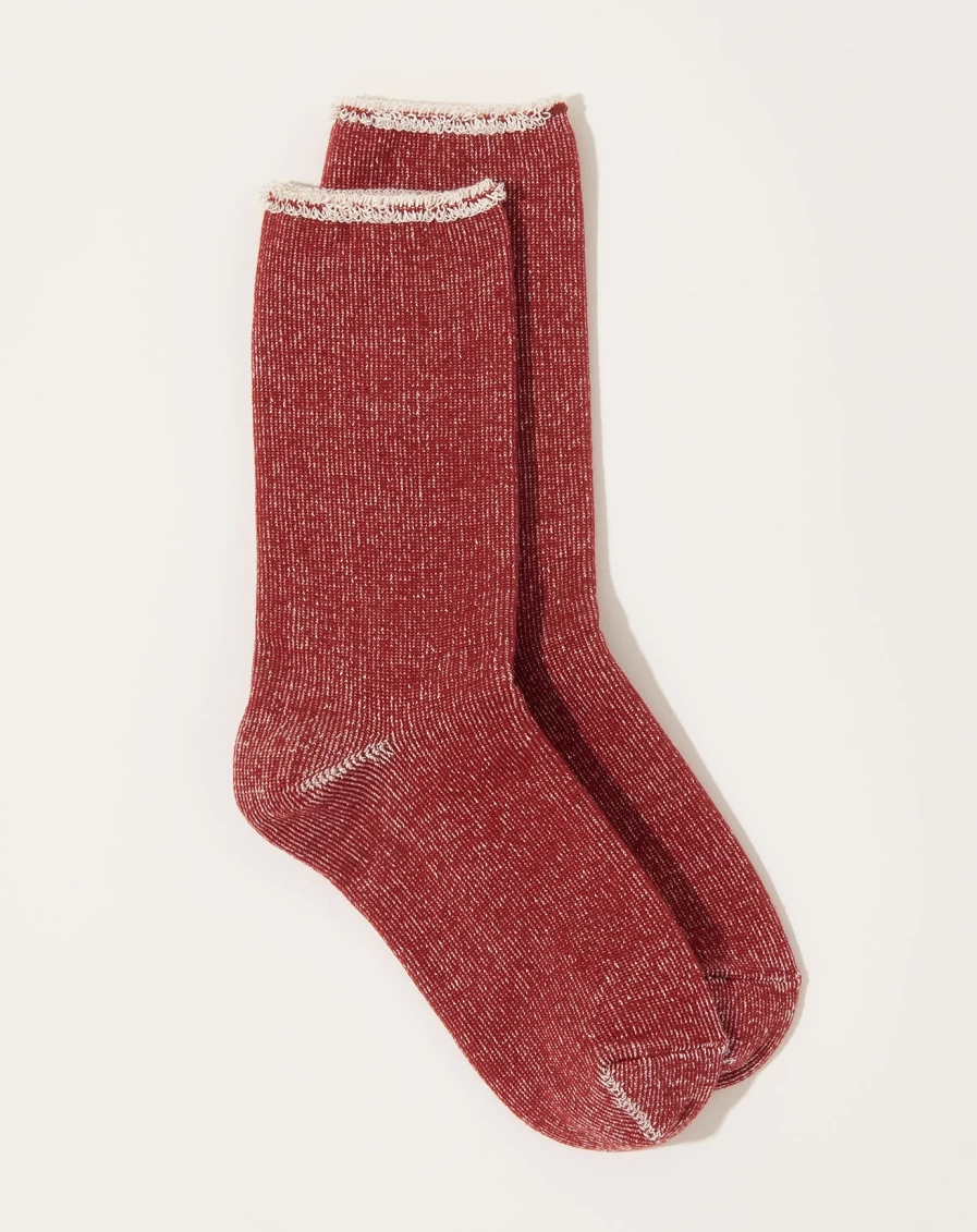 Nishiguchi Kutsushita Sygna Brown Silk Cotton Lounge Socks for Women - Soft Comfortable Home Sleep Socks