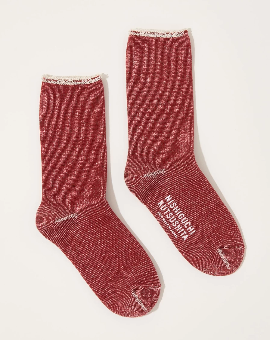Nishiguchi Kutsushita Sygna Brown Silk Cotton Lounge Socks for Women - Soft Comfortable Home Sleep Socks