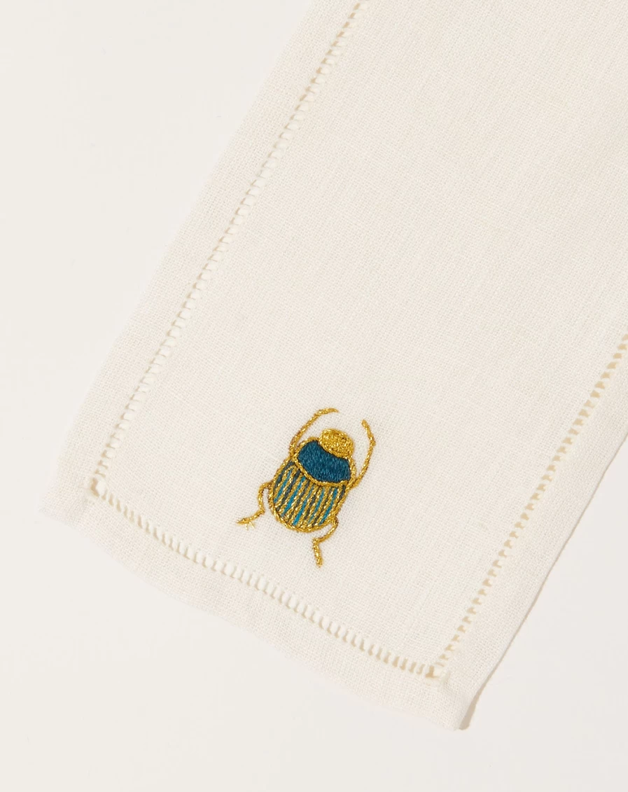 Malaika Elegant Scarab Design Cocktail Napkins Set - Premium Quality Party Napkins for Drinks and Beverages