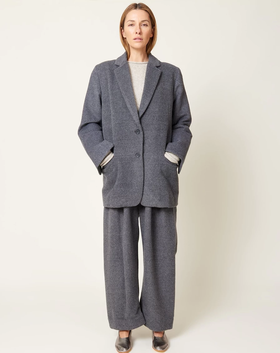 Lauren Manoogian Charcoal Brushed Wool Blazer for Women - Premium Tailored Coat