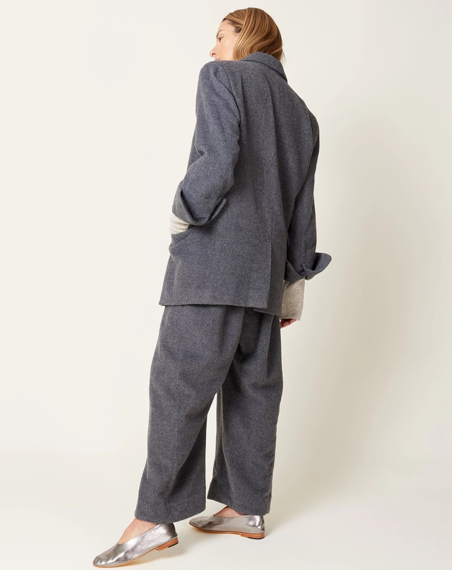 Lauren Manoogian Charcoal Brushed Wool Blazer for Women - Premium Tailored Coat