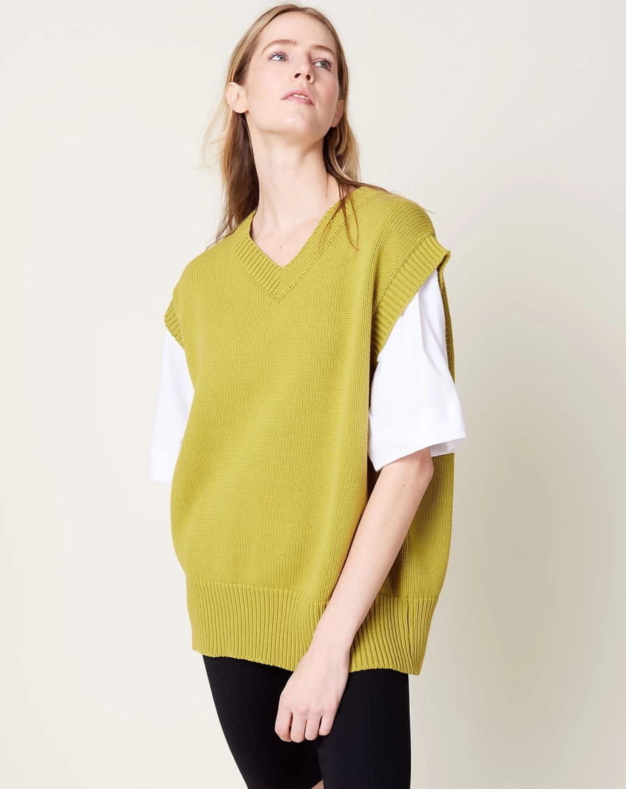 Demylee Seraphine Vest - Stylish Ginkgo Nut Design Women's Fashion Top