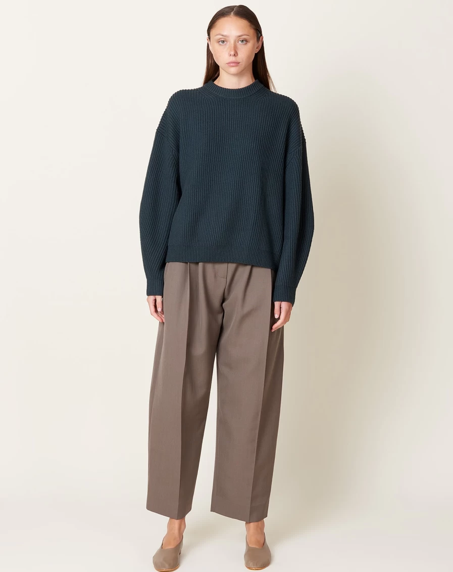 Studio Nicholson Dark Fir Tone Fisherman Crewneck Sweatshirt