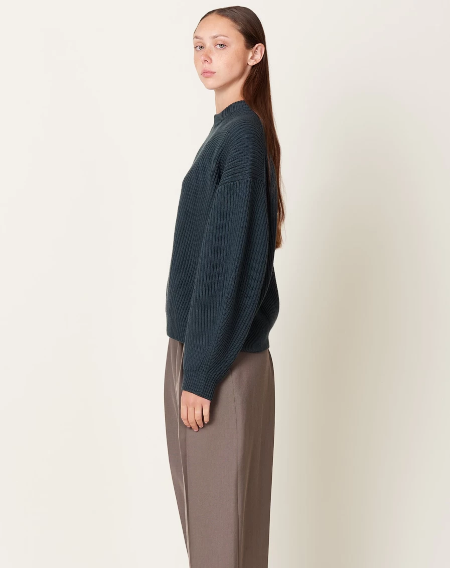 Studio Nicholson Dark Fir Tone Fisherman Crewneck Sweatshirt