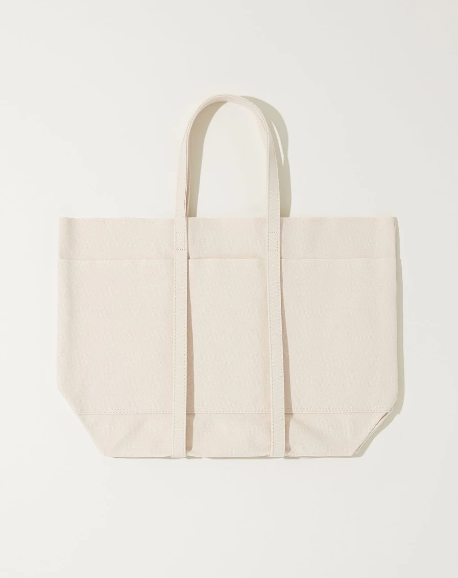Amiacalva White Washed Canvas 6-Pocket Tote Bag for Women & Men