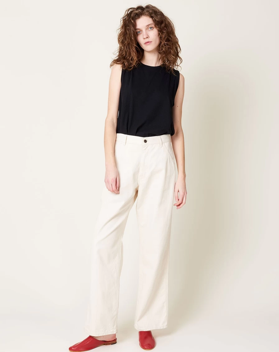 6397 Women's High-Waisted Oversized Natural Denim Trousers - Relaxed Fit Wide-Leg Jeans