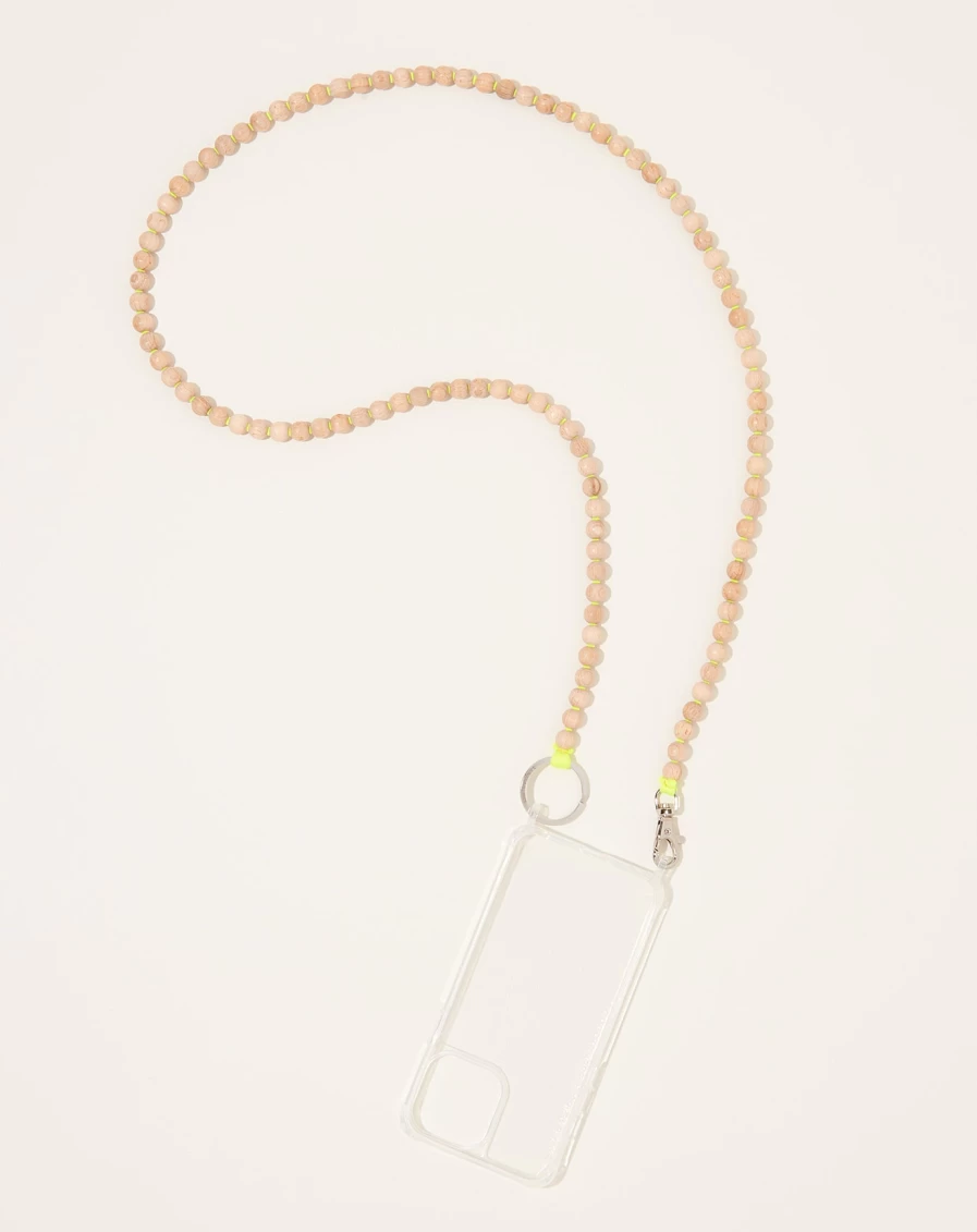 Ina Seifart Natural On Neon Yellow iPhone Necklace Handy Chain - Stylish Phone Lanyard for Apple Devices