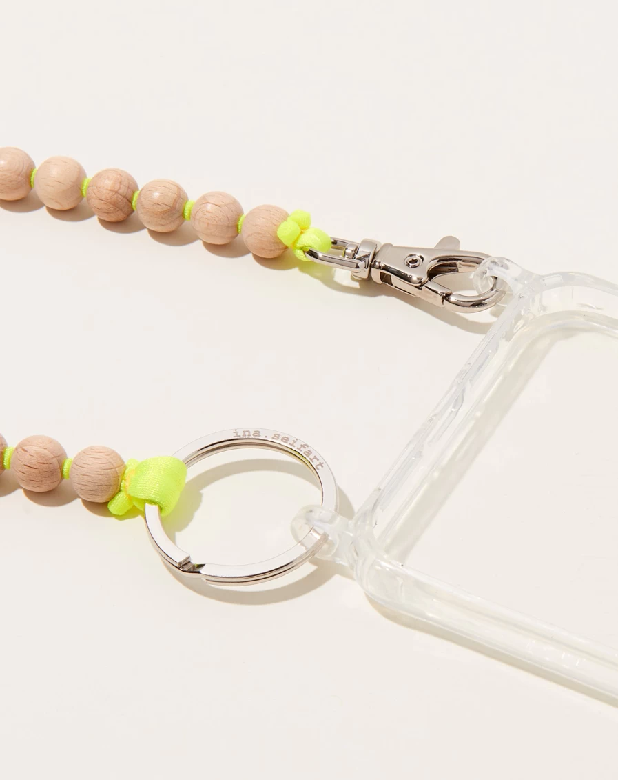 Ina Seifart Natural On Neon Yellow iPhone Necklace Handy Chain - Stylish Phone Lanyard for Apple Devices