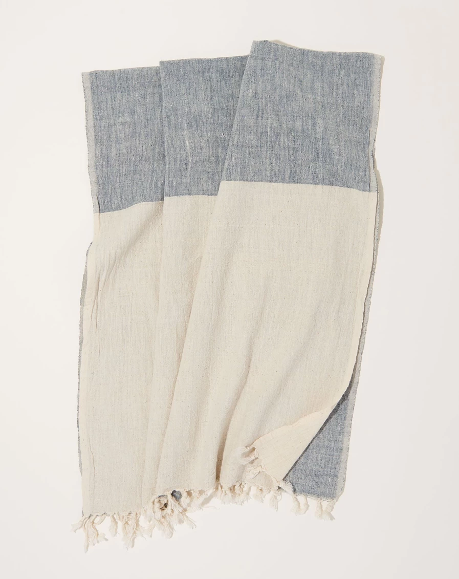 "Auntie Oti Organic Indigo Natural Dyed Cotton Towel – Handmade Eco-Friendly Bath Towel"