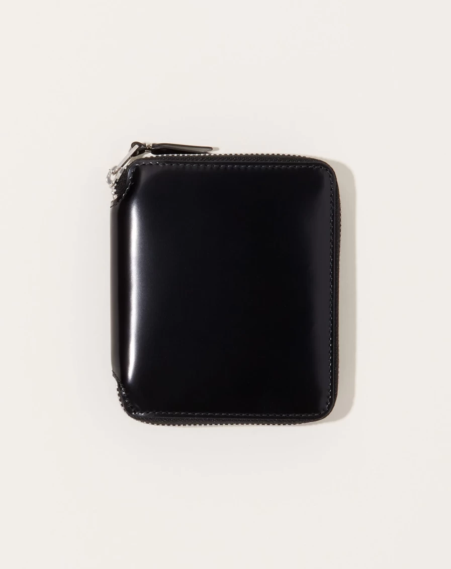 Comme des Garçons Silver Mirror Inside Full Zip Wallet