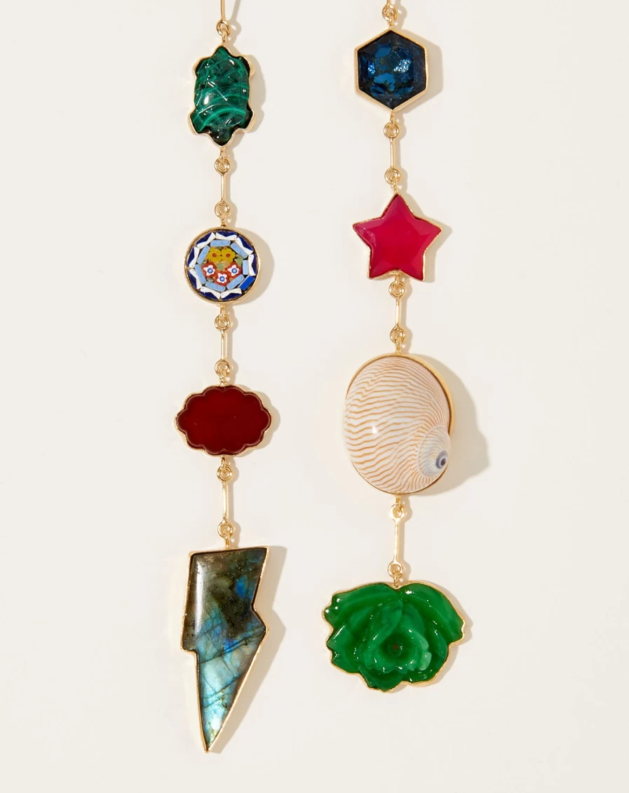 Grainne Morton Handcrafted Long Lightning & Floral Drop Earrings - Boho Chic Sterling Silver Jewelry