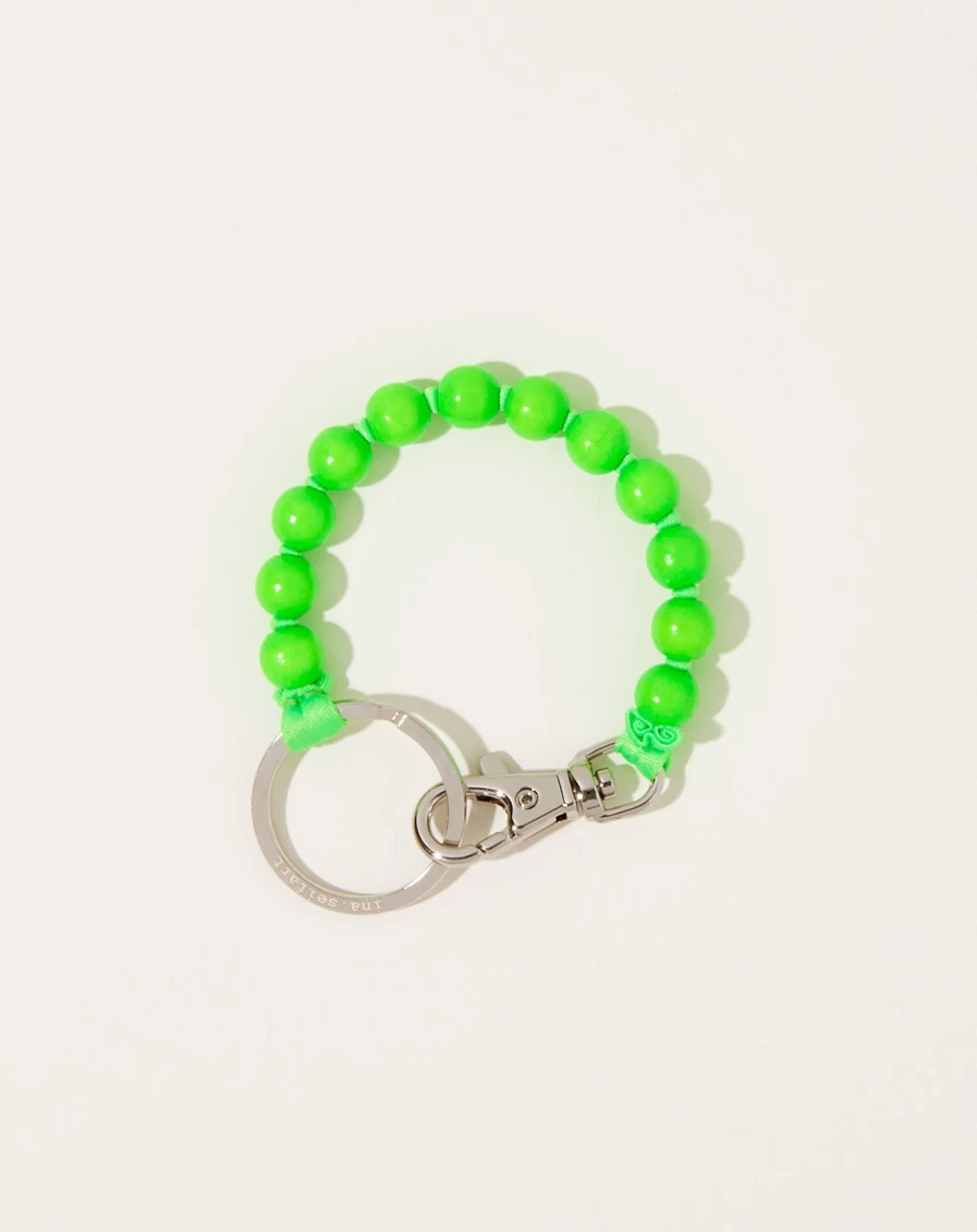 Ina Seifart Neon Green Perlen Short Keyholder – Stylish & Compact Key Organizer