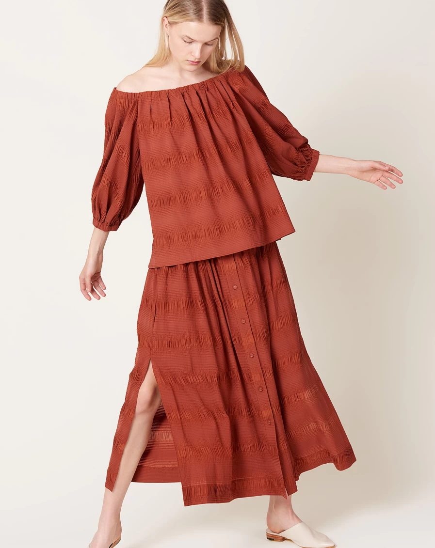 Rachel Comey Solin Top in Terracotta - Women's Stylish Blouse