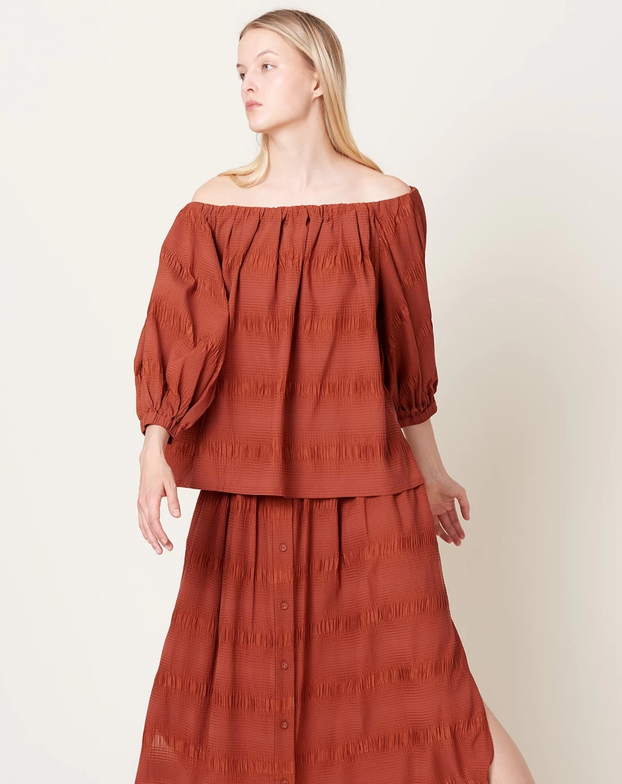 Rachel Comey Solin Top in Terracotta - Women's Stylish Blouse