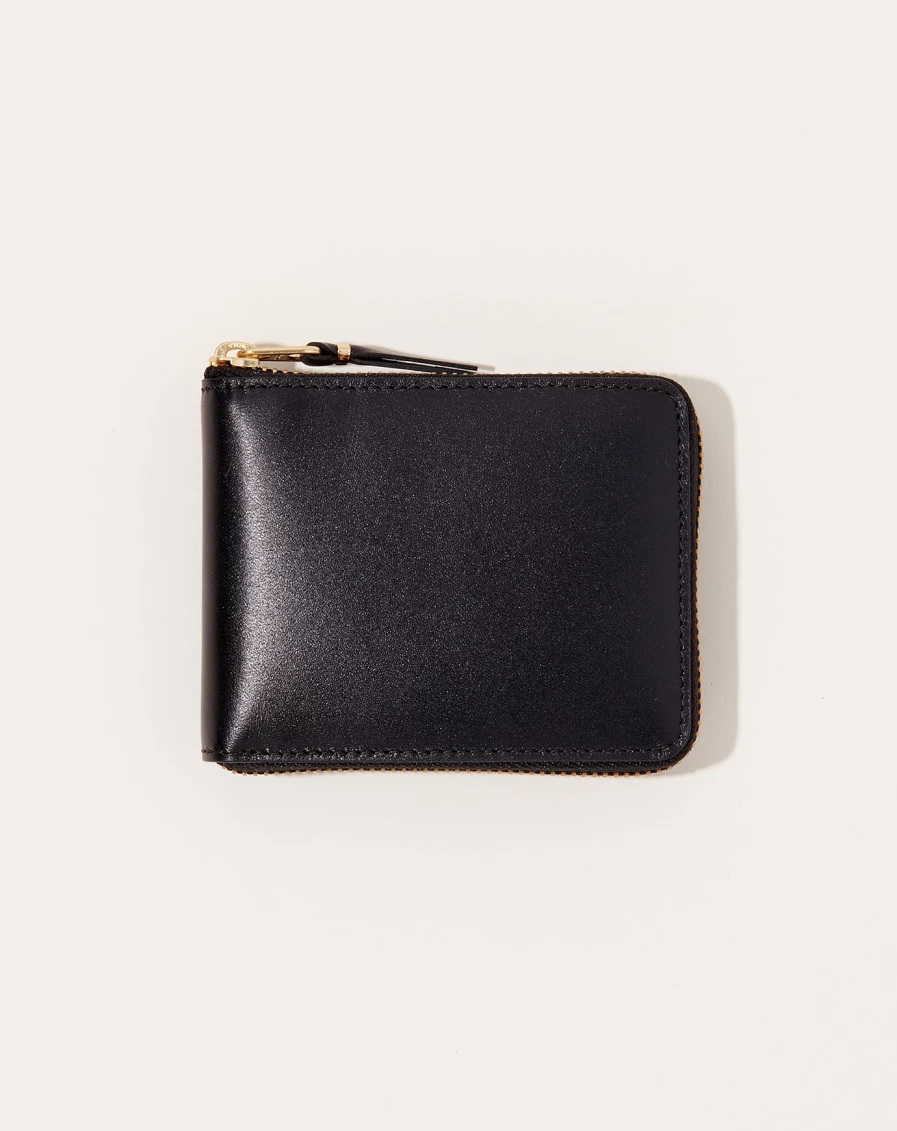 Comme des Garçons Classic Black Check Print Full Zip Around Wallet