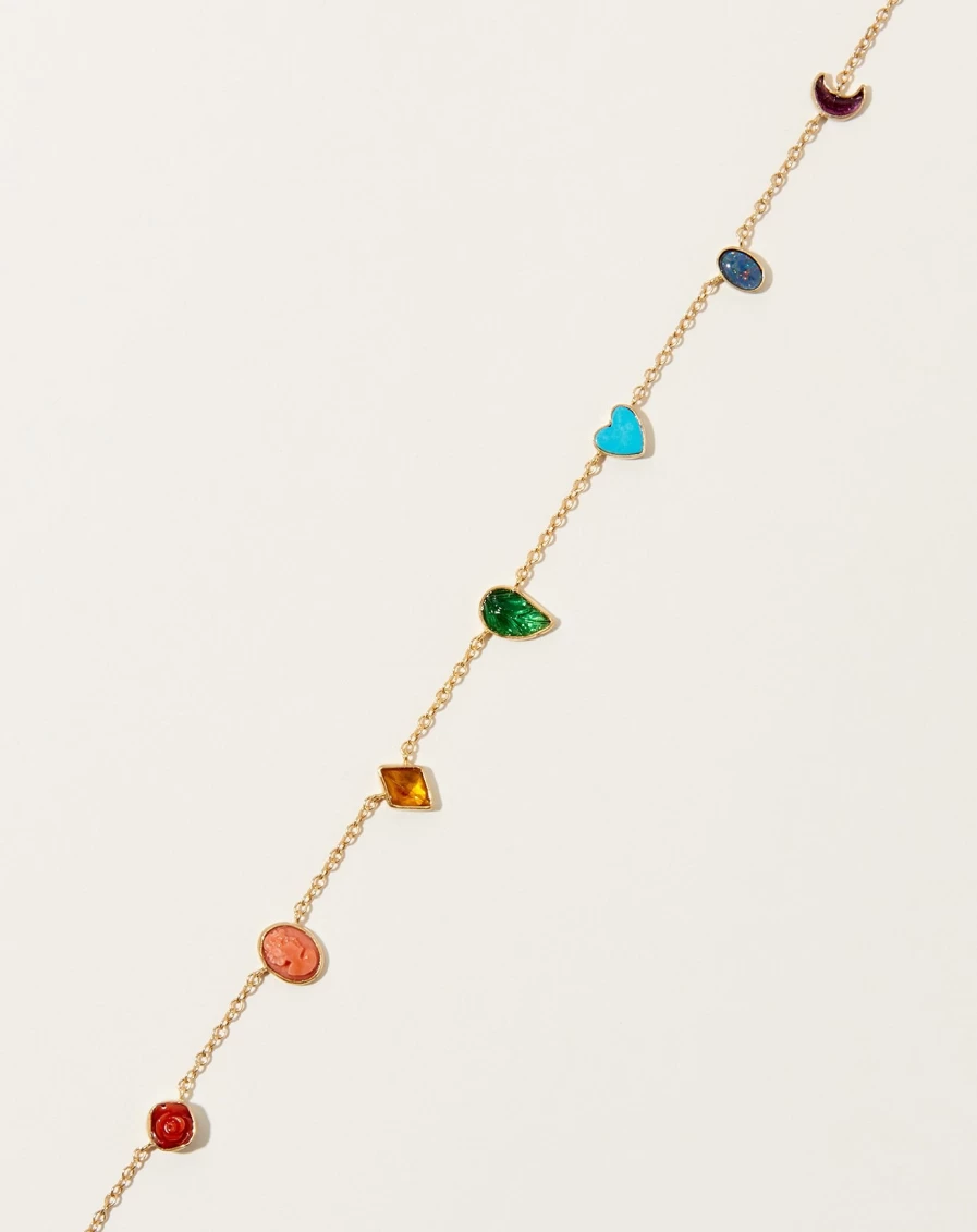 Grainne Morton Rainbow Mini Charm Necklace - Handmade Bohemian Jewelry for Women