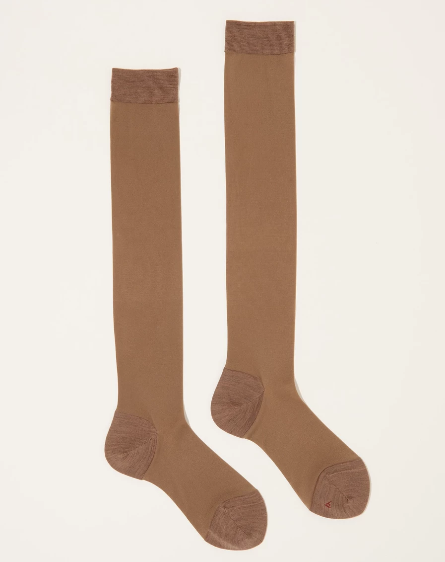 "Babaco Sheer Khaki Brown Stockings – Premium Nylon Stockings for Women"