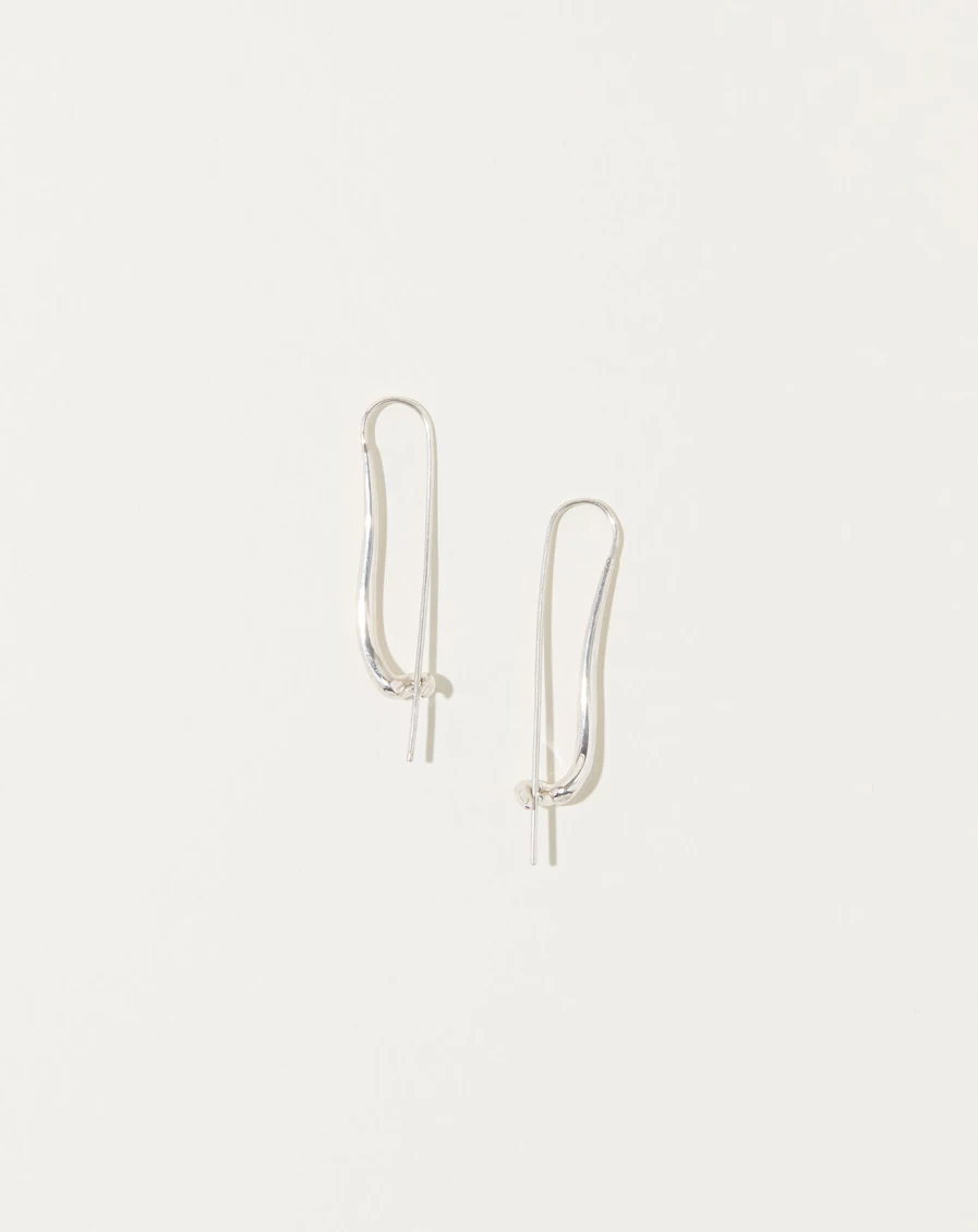 Quarry Sterling Silver Mata Earrings - Handcrafted Elegant Hoop Earrings for Women