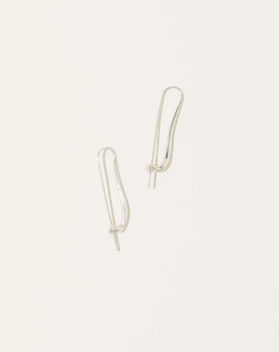 Quarry Sterling Silver Mata Earrings - Handcrafted Elegant Hoop Earrings for Women