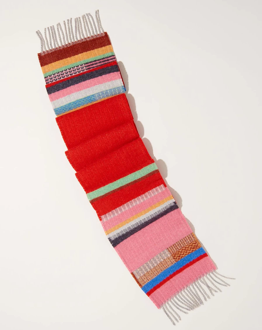 Wallace Sewell Darland Red Wool Check Scarf - Luxury British Designer Accessory