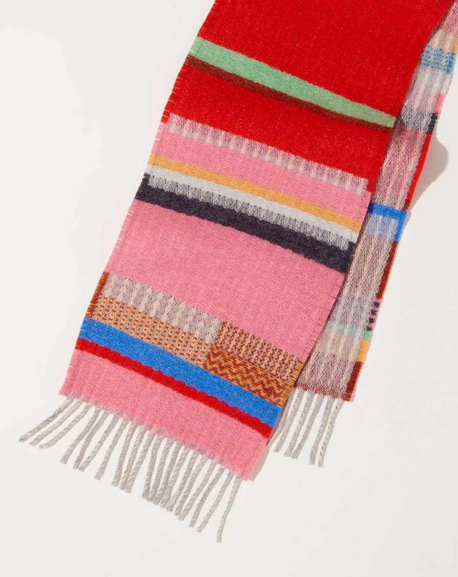 Wallace Sewell Darland Red Wool Check Scarf - Luxury British Designer Accessory