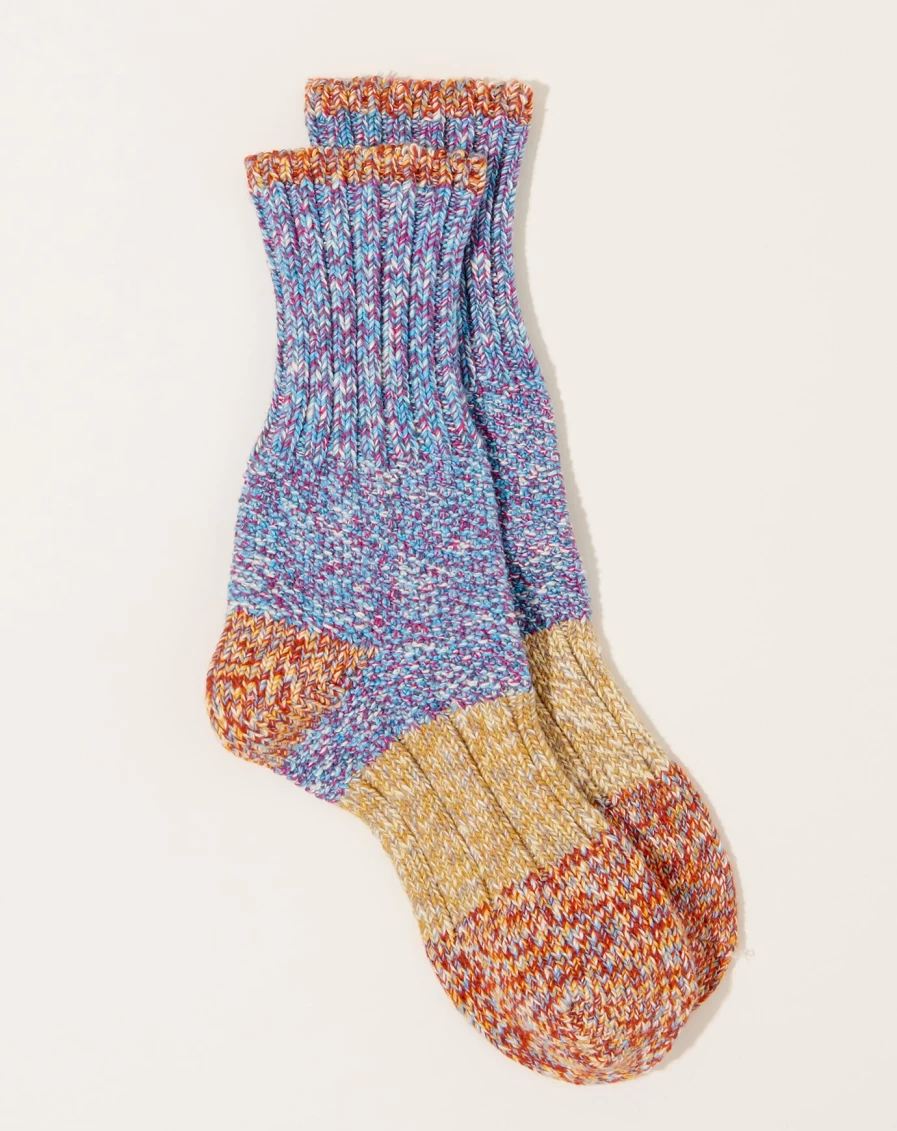 Kapital Blue Slub Yarn Pop Socks - 56 Unique Designs