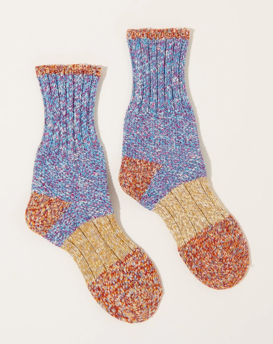 Kapital Blue Slub Yarn Pop Socks - 56 Unique Designs