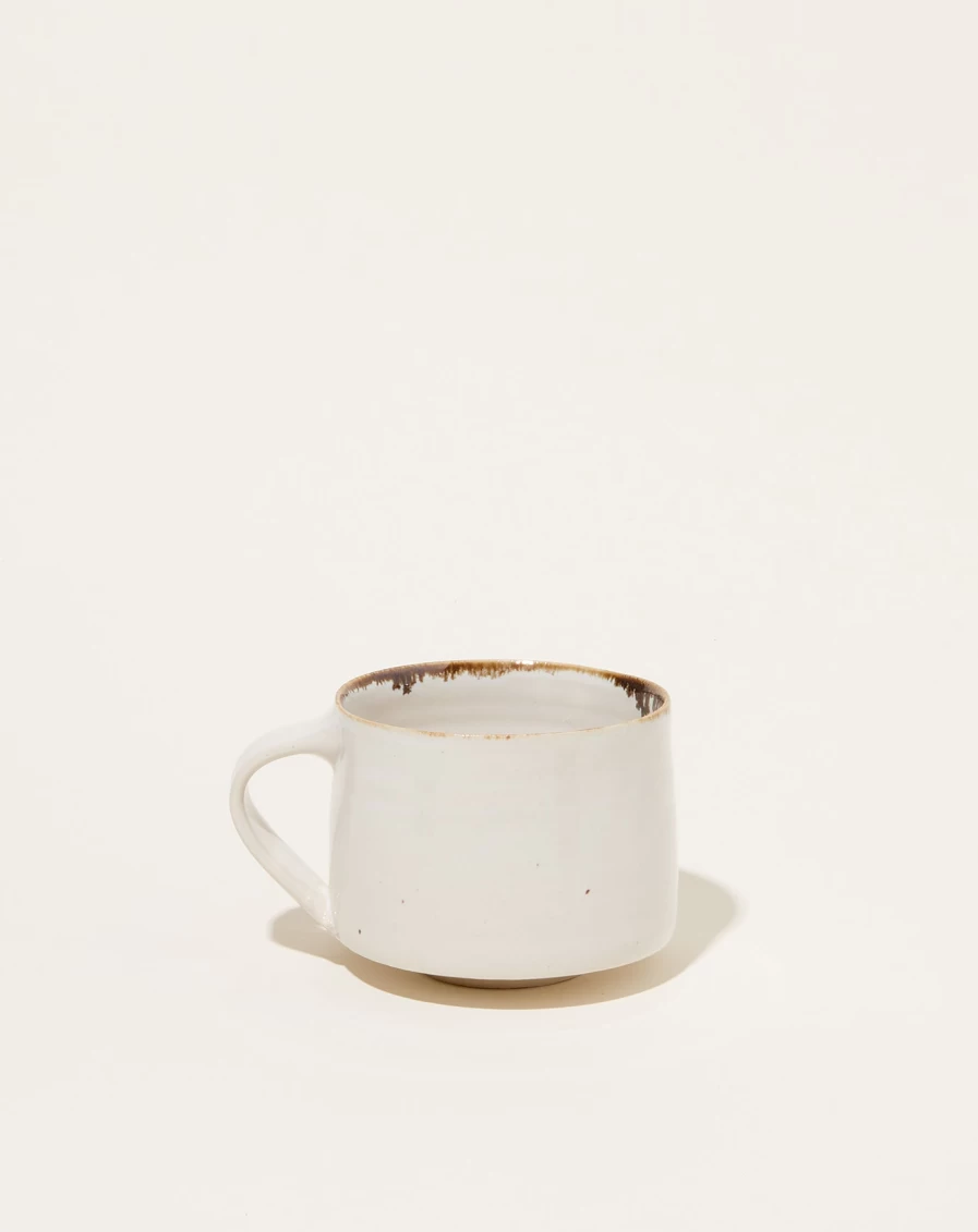 Monohanako Brown Rim Ceramic Coffee Mug - Premium Handcrafted Tea Cup