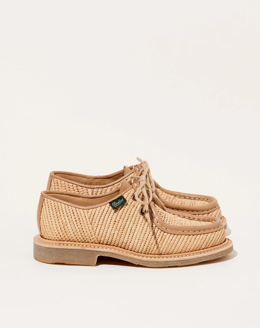 Paraboot Michael Raphia Natural Men's Loafers - Handcrafted Leather Slip-On Shoes